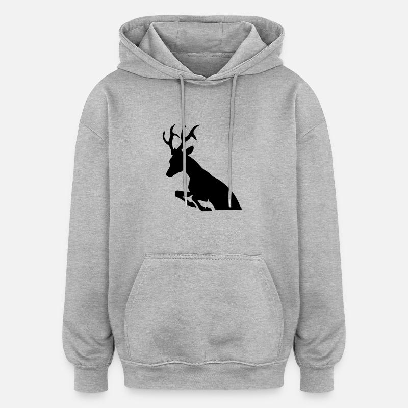 Roebuck - Sweat à capuche oversize unisexe - gris chiné