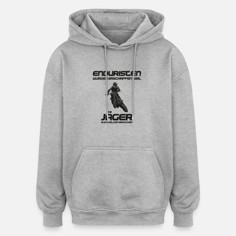 Enduro Helden - Oversized Unisex Hoodie - Grau meliert