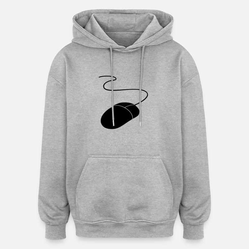 computermaus - Oversized Unisex Hoodie - Grau meliert