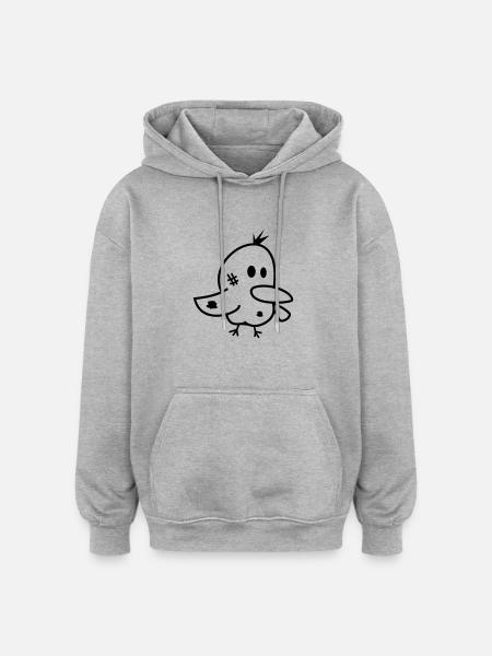 Little bird sparrow - Oversized Unisex Hoodie - heather grey