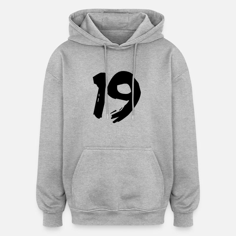 Brushed 19 - Oversized Unisex Hoodie - Grau meliert