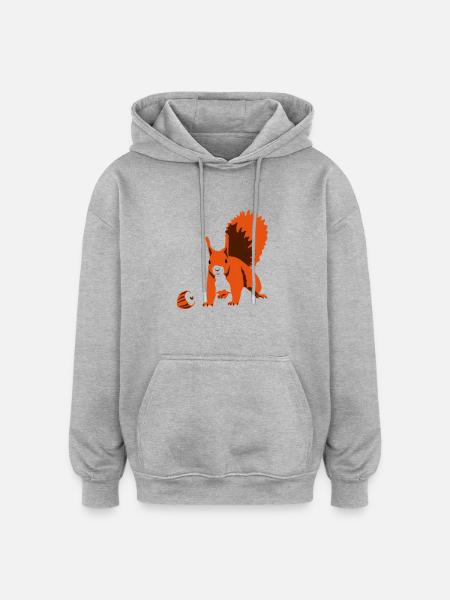 Eichhoernchen - Oversized Unisex Hoodie - Grau meliert