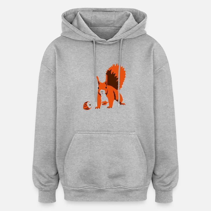 Eichhoernchen - Oversized Unisex Hoodie - Grau meliert