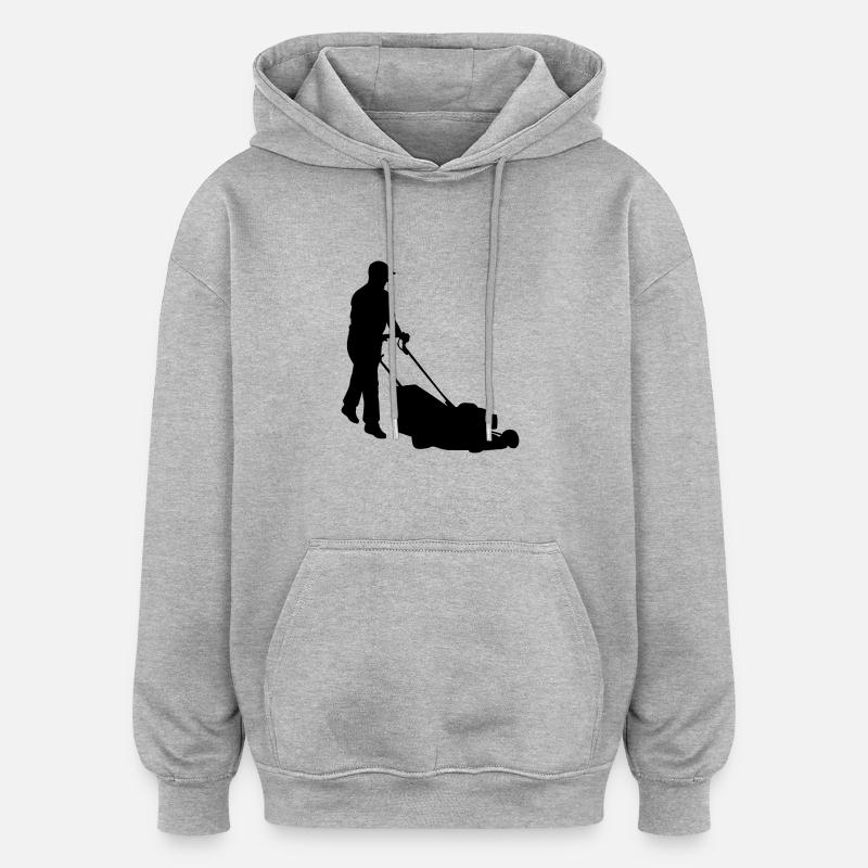 Jardinier - Sweat à capuche oversize unisexe - gris chiné