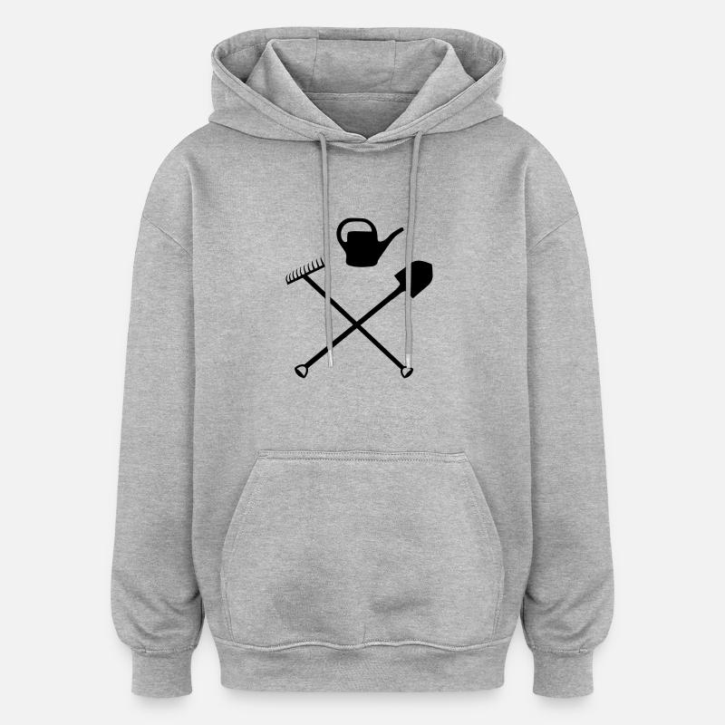 Jardinier - Sweat à capuche oversize unisexe - gris chiné