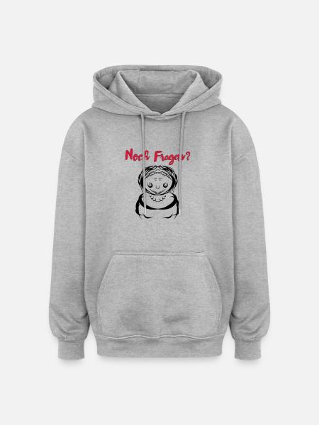 Noch Fragen? - Oversized Unisex Hoodie - Grau meliert