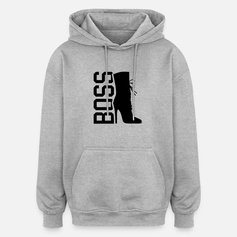 high_heel_boss_la1 - Sweat à capuche oversize unisexe - gris chiné