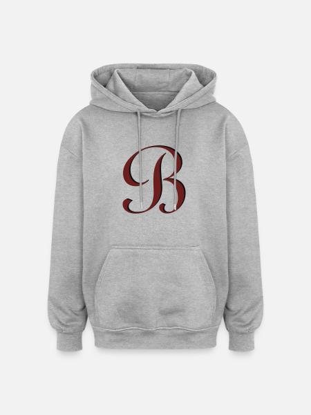 B - Oversized Unisex Hoodie - Grau meliert