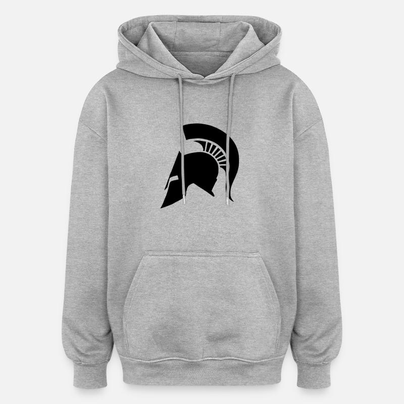 Spartaner Helm - Oversized Unisex Hoodie - Grau meliert