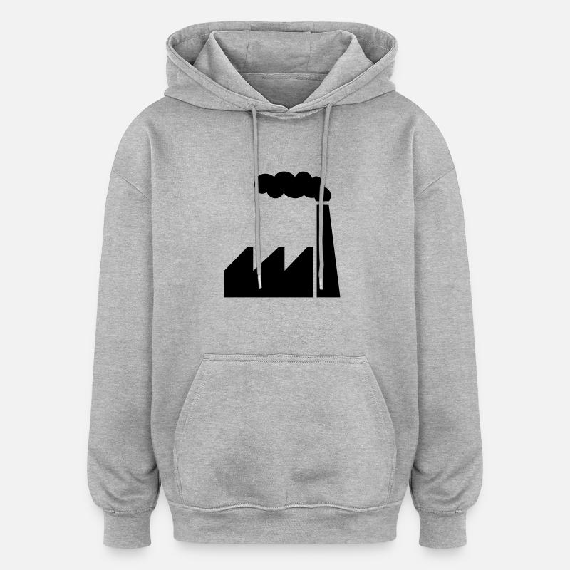 Fabrique - Sweat à capuche oversize unisexe - gris chiné