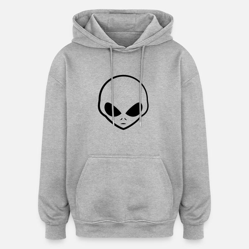 Kopf Logo Alien cool gris - Sweat à capuche oversize unisexe - gris chiné