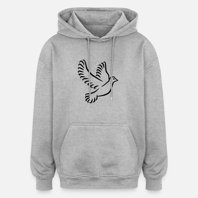 Pigeon - Sweat à capuche oversize unisexe - gris chiné