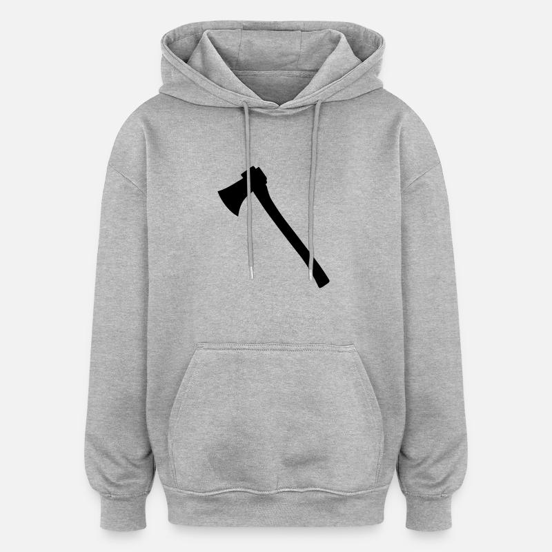 Hache - Sweat à capuche oversize unisexe - gris chiné