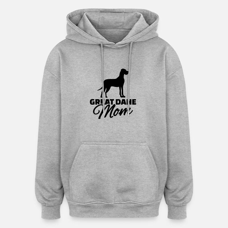 Great Dane Mom - Sweat à capuche oversize unisexe - gris chiné
