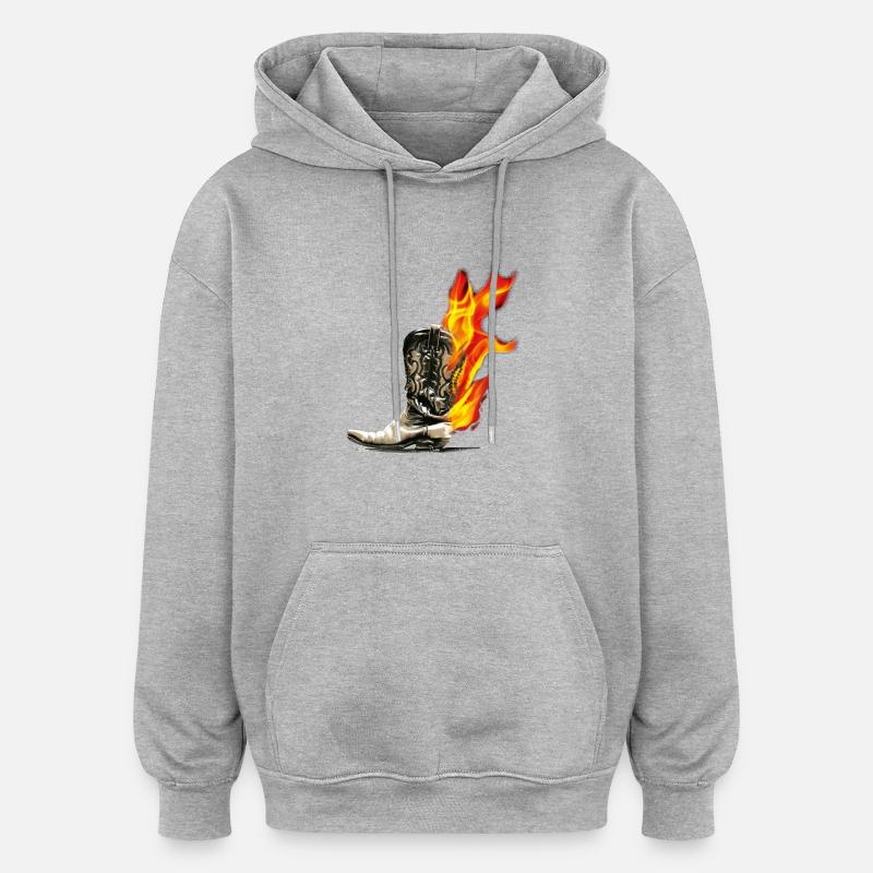 kl_linedance35c - Sweat à capuche oversize unisexe - gris chiné