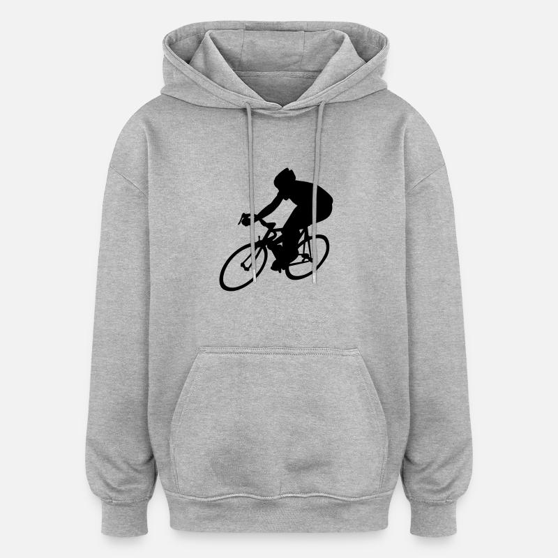 cyclisme - Sweat à capuche oversize unisexe - gris chiné