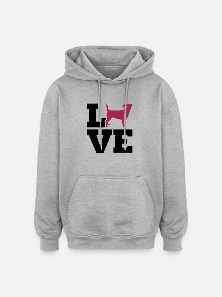 Jack Russell - Oversized Unisex Hoodie - Grau meliert