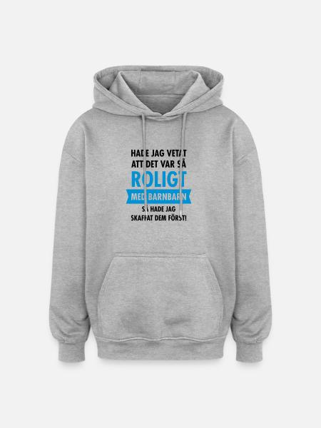 Roligt Med Barnbarn Morfar - Oversized Unisex Hoodie - heather grey