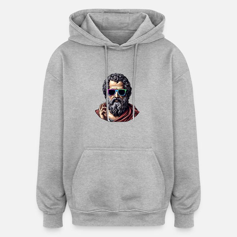 Philosophe cool - Sweat à capuche oversize unisexe - gris chiné