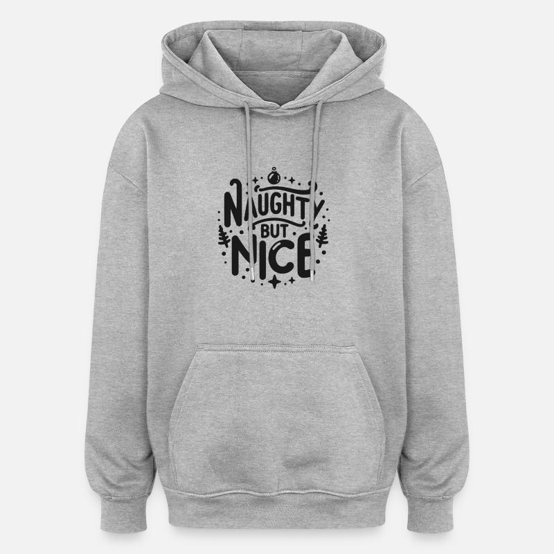 Coquin mais gentil - Sweat à capuche oversize unisexe - gris chiné