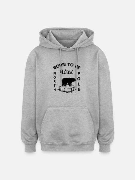 Polar Bear Wilderness Antarctica - Oversized Unisex Hoodie - heather grey