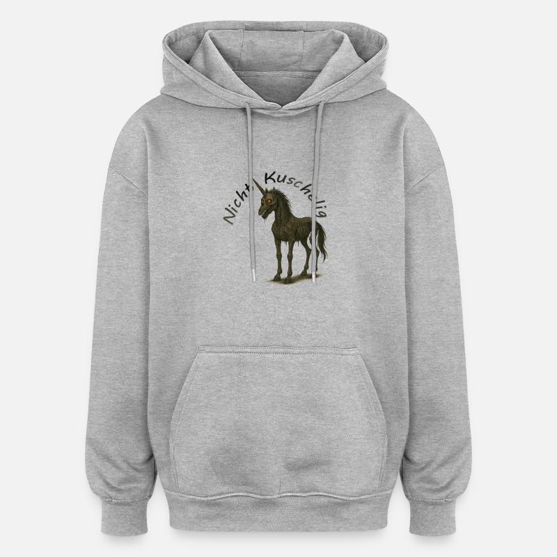 Zombie Einhorn - Oversized Unisex Hoodie - Grau meliert