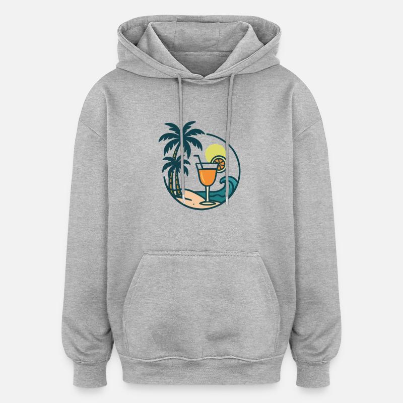 Cocktail de l’île - Sweat à capuche oversize unisexe - gris chiné