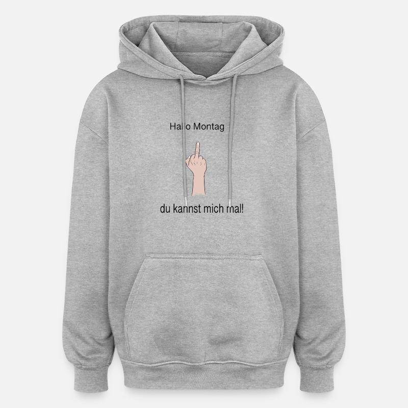 Bonjour Lundi - Sweat à capuche oversize unisexe - gris chiné