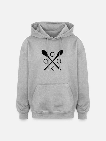 cuisinier - Sweat à capuche oversize unisexe - gris chiné