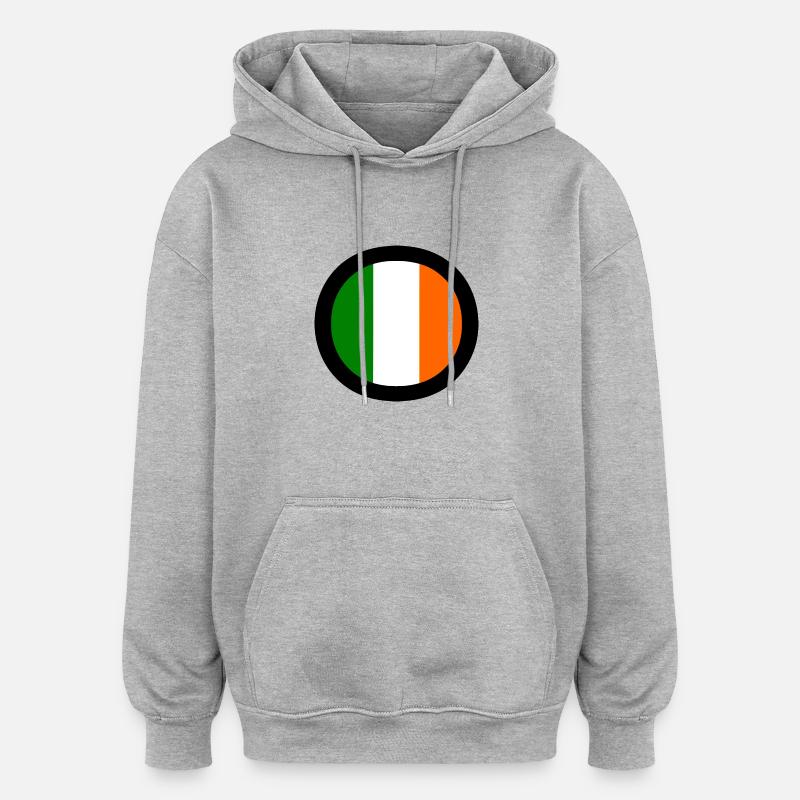 Drapeau de l'Irlande - Sweat à capuche oversize unisexe - gris chiné