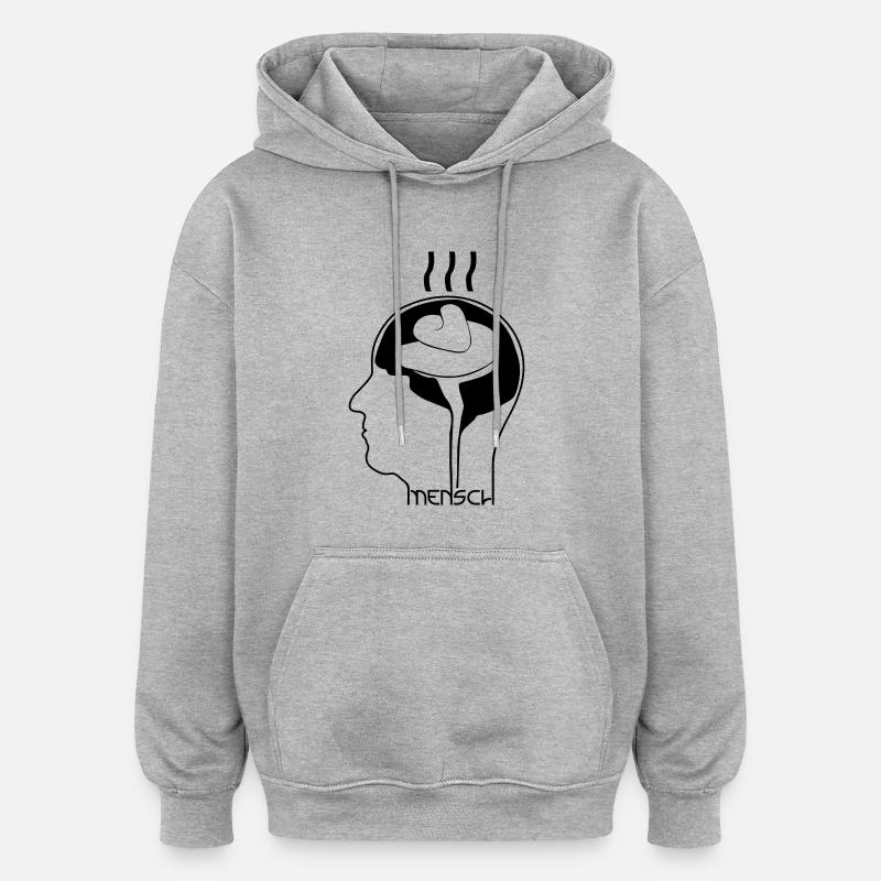 Mari - Sweat à capuche oversize unisexe - gris chiné