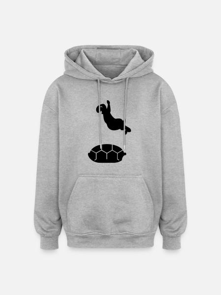 Frühlings Schildkröte / spring turtle (1c) - Oversized Unisex Hoodie - heather grey