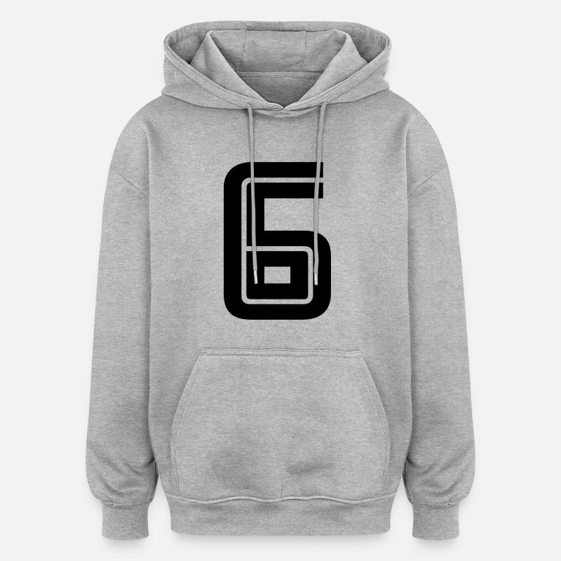 6 - Sweat à capuche oversize unisexe - gris chiné