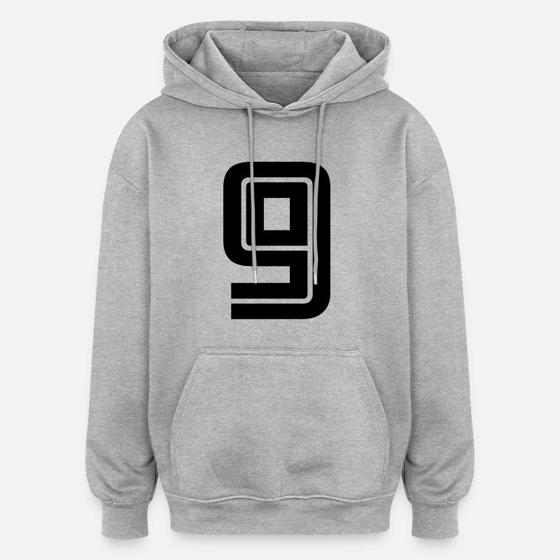 9 - Sweat à capuche oversize unisexe - gris chiné