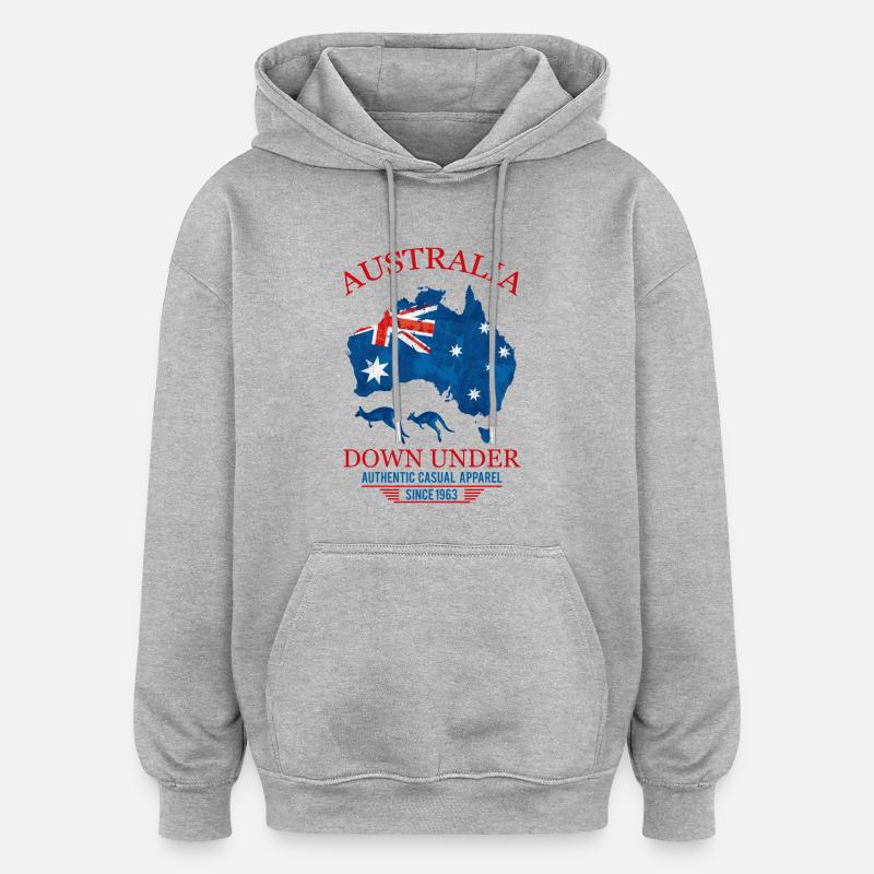 AUSTRALIA - DOWN UNDER 2 - Oversized Unisex Hoodie - Grau meliert