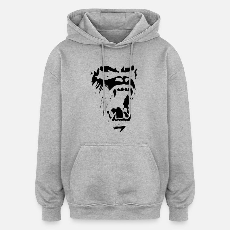 Gorilla - Sweat à capuche oversize unisexe - gris chiné