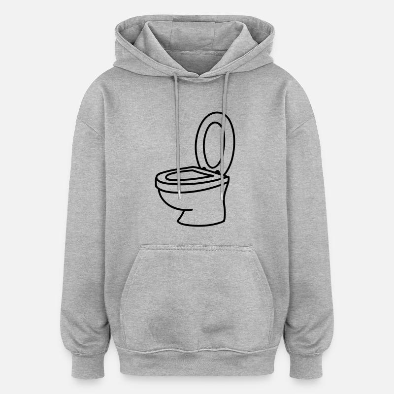 Toilette - Sweat à capuche oversize unisexe - gris chiné
