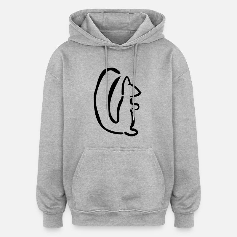Eichhörnchen - Oversized Unisex Hoodie - Grau meliert
