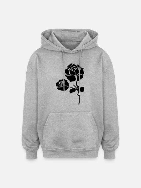 balck_roses_flower - Oversized Unisex Hoodie - heather grey