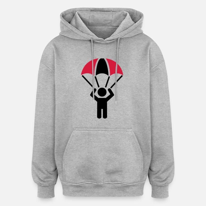 Fallschirm - Oversized Unisex Hoodie - Grau meliert