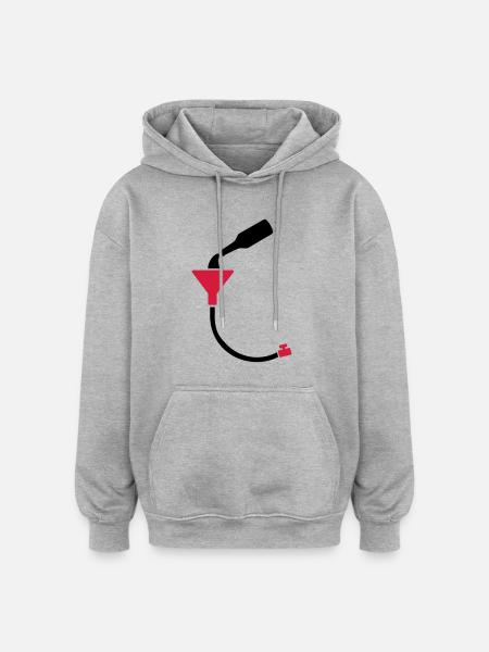 Beer Bong - Oversized Unisex Hoodie - heather grey