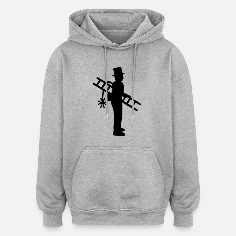 Ramoneur - Sweat à capuche oversize unisexe - gris chiné