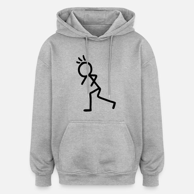 Stick figure - run - Oversized Unisex Hoodie - heather grey