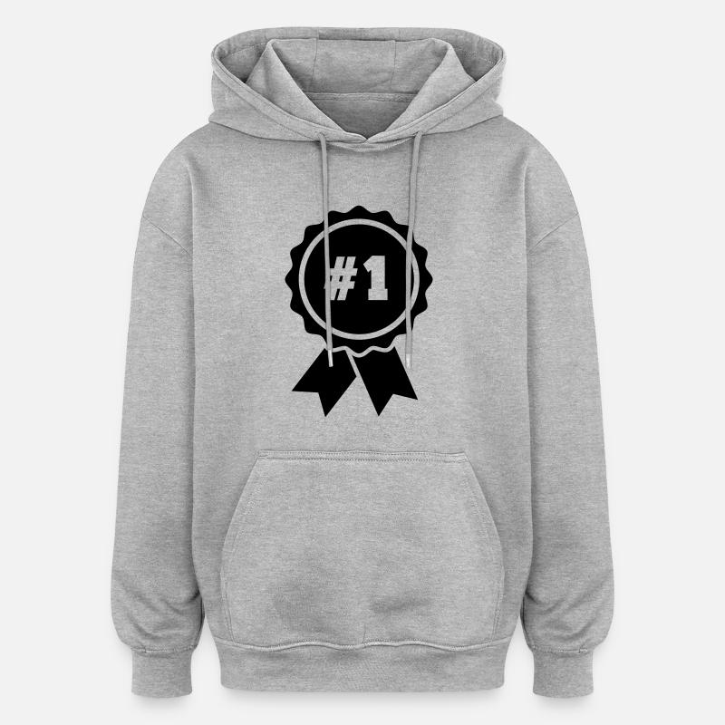 médaille - Sweat à capuche oversize unisexe - gris chiné