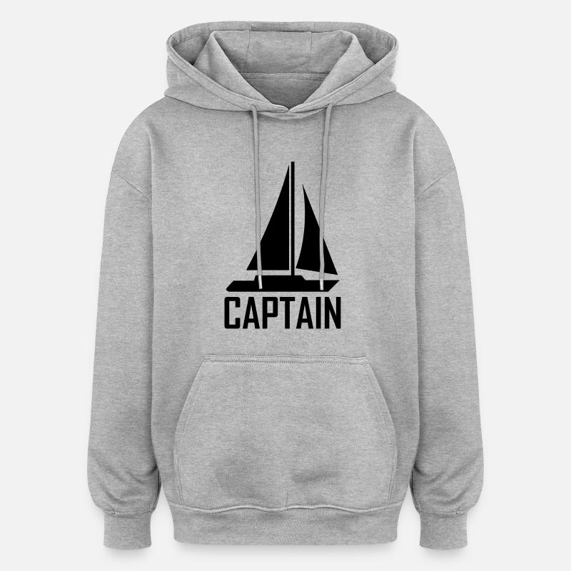 captain - Oversized Unisex Hoodie - Grau meliert