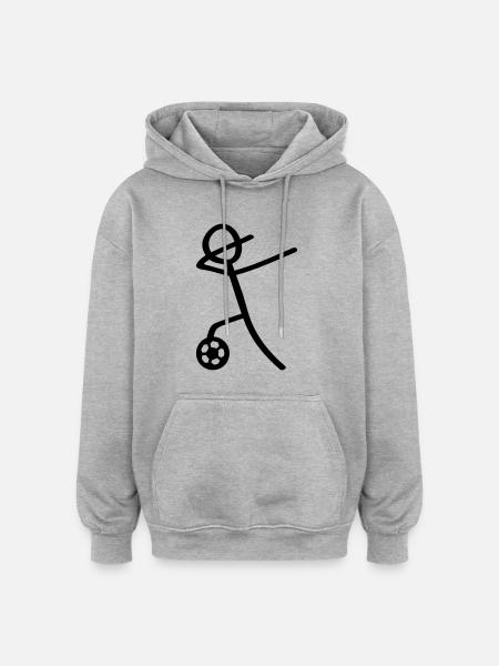 dabbing fussball man - Oversized Unisex Hoodie - Grau meliert