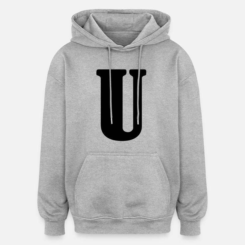 U - Sweat à capuche oversize unisexe - gris chiné