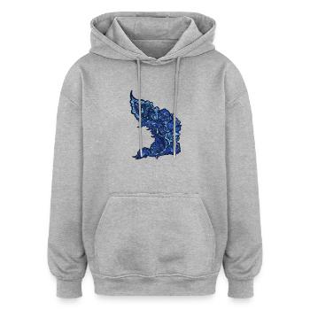 visual feed - Oversized Unisex Hoodie - heather grey - Front - Noah (186cm)