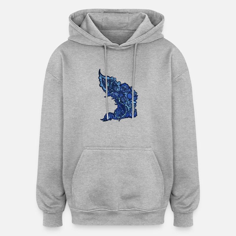 visual feed - Oversized Unisex Hoodie - heather grey