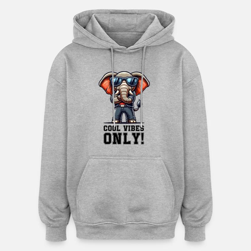 Elephant Comic Cool - Oversized Unisex Hoodie - heather grey